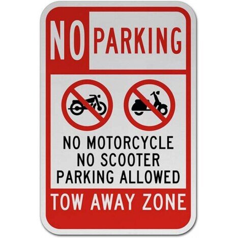 No Motorcycle No Scooter Parking Allowed Sign